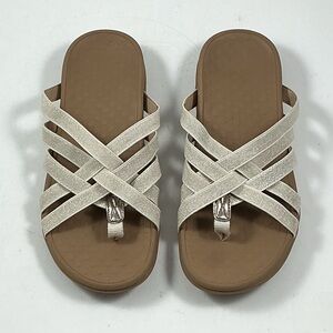 Vionic Tia Champagne Metallic Sandals Size 8 Worn Once